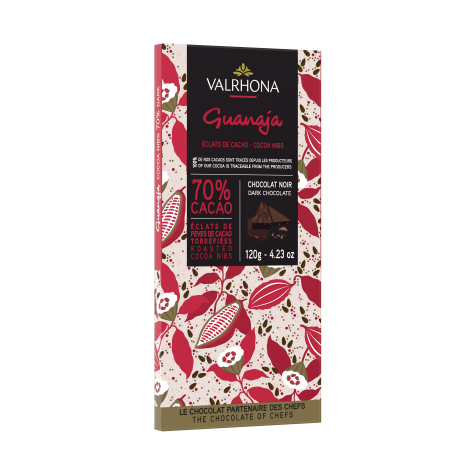 VALRHONA GUANAJA 70%​ COCOA NIBS​ CHOCOLATE BAR