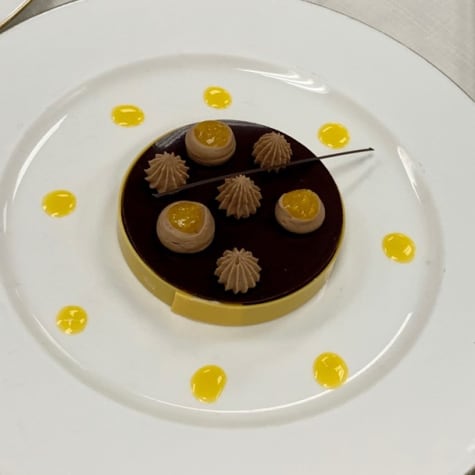 Chocolate Earl Grey Tart dessert by Corporate Pastry Chef Fabrice Bendano
