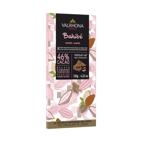 VALRHONA MILK CHOCOLATE BAHIBÉ 46%​ ALMOND BAR