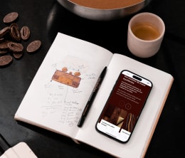 Servicio en línea MyValrhona en un smartphone
