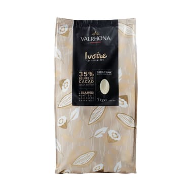 Sac de fèves de chocolat blanc ivoire Valrhona - format professionnel