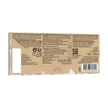 VALRHONA SINGLE ORIGIN DOMINICAN REPUBLIC MILK CHOCOLATE BAR