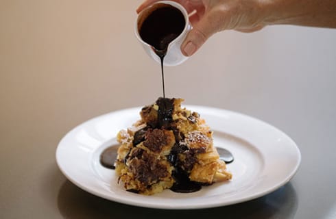 CHOCOLATE CROISSANT BREAD PUDDING