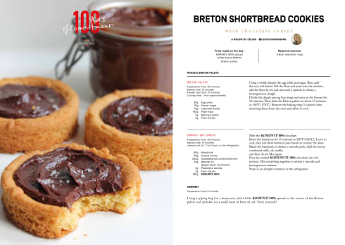 Breton shortbread cookies with chocolate center