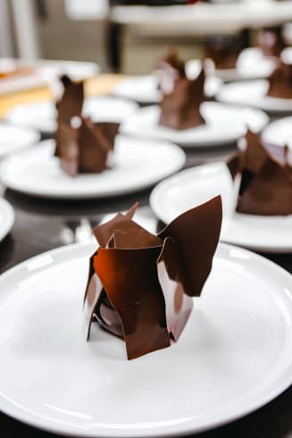 Valrhona Chocolate Bombe Recipe by Alessia Patisserie.