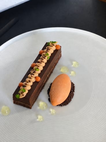 Chocolate Ganache Gluten-Free Plated Dessert by chef Oksana Kuryanovich