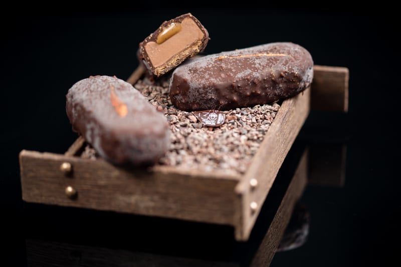 Orange-Caramel Guanaja Ice Cream Bars | Valrhona