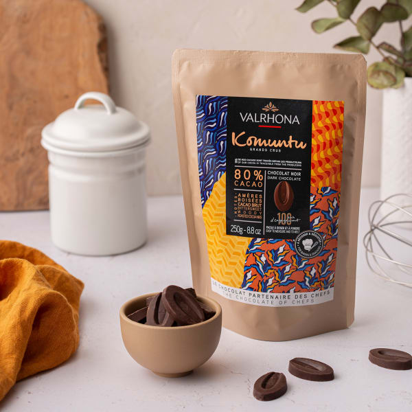 Chocolat noir Komuntu 80% - fèves 3 kg
