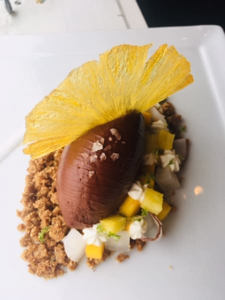 “Banjar” Crémeux with Tropical Fruits & Almond Crunch | Valrhona