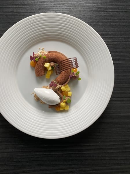 Milk Chocolate Mousse Coconut & Passion Fruit | Valrhona Chocolate