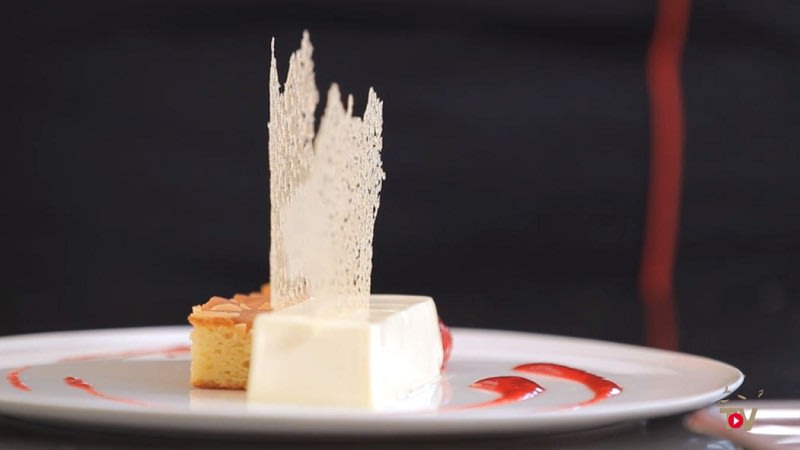 Namelaka Lime Cream With Candied Raspberries | Valrhona Chocolate