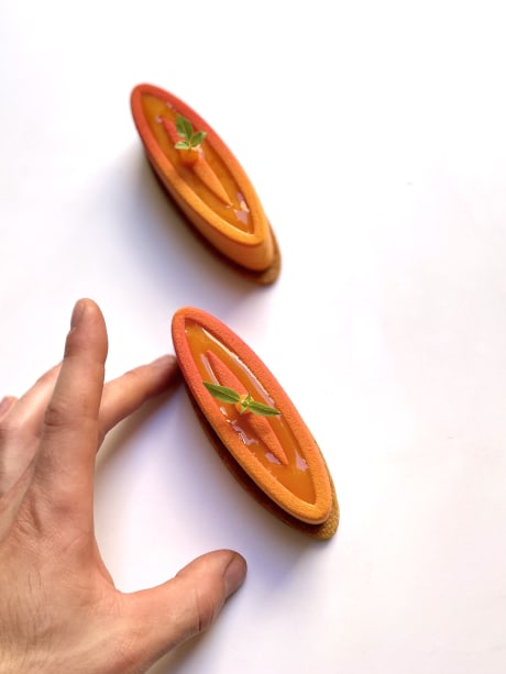 "Barquette Abricot Amandes, Basilic Citron", par Thomas Bernon, restaurant Miremont