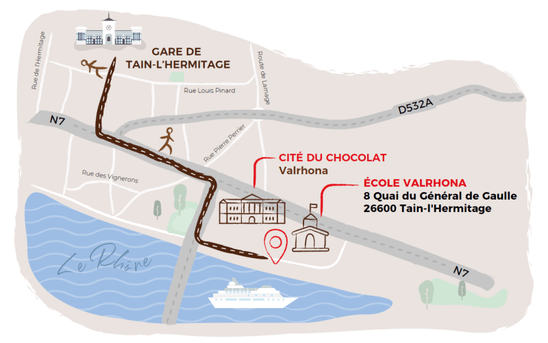 carte ecole valrhona de Tain l'hermitage