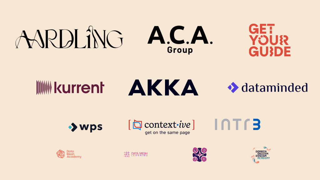 Data Mesh Live 2026 sponsors: Aardling, A.C.A. Group, Dataminded, Data Mesh Academy, Data Mesh Learning