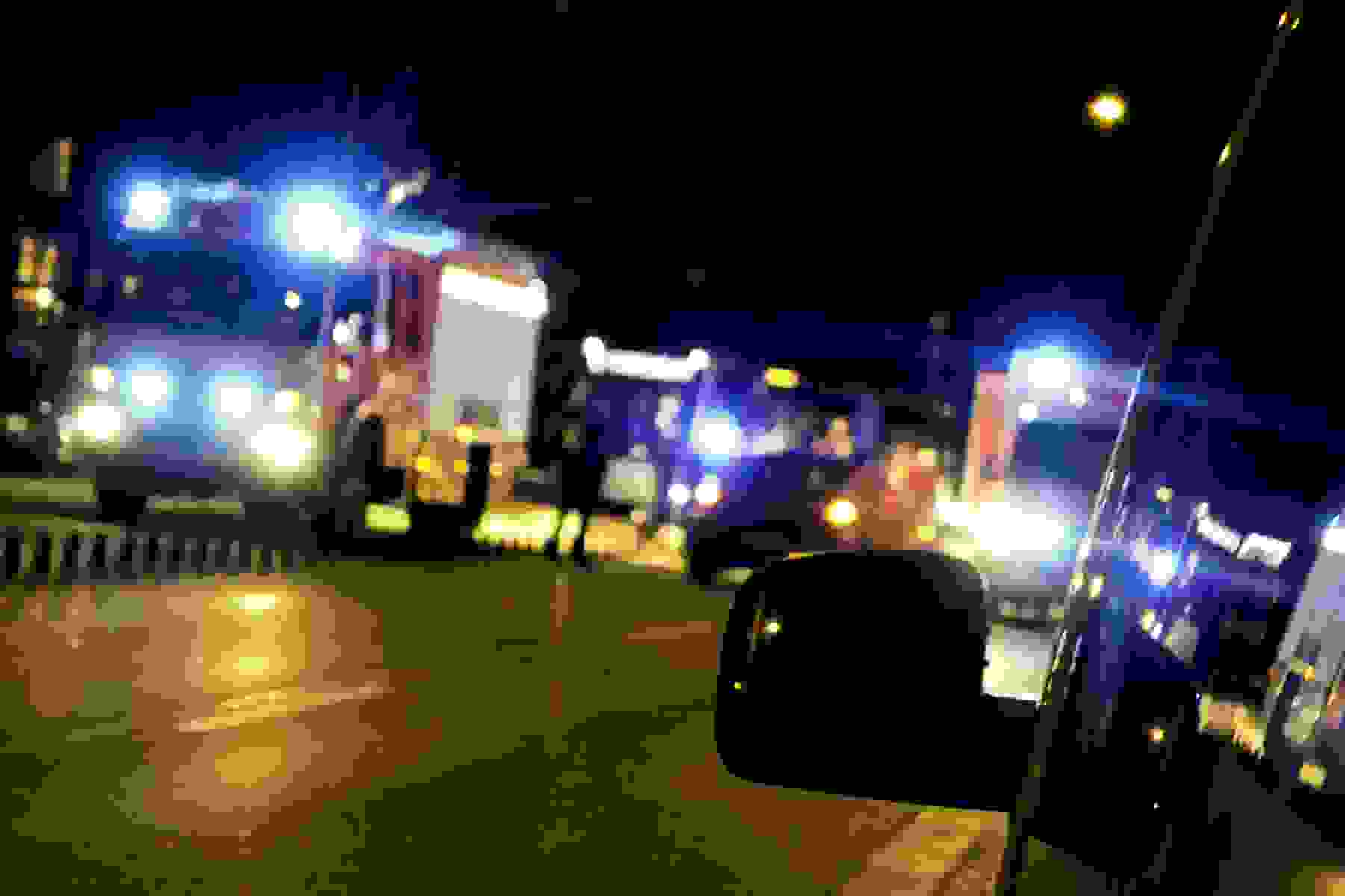Ambulance in traffic.