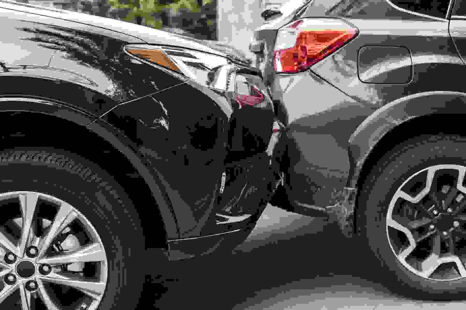 Damaged bumpers from car accidents