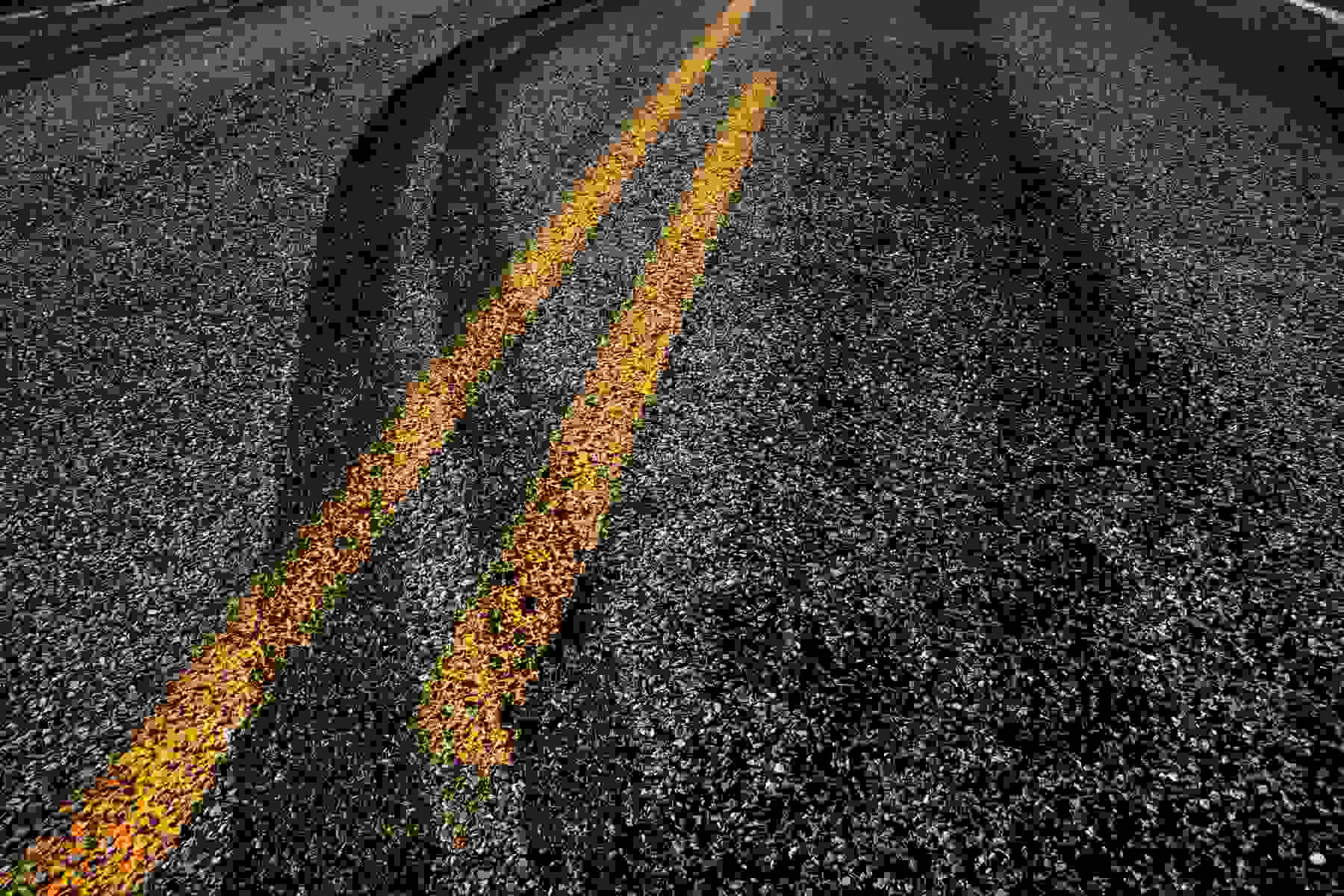 Road markings after a crash.