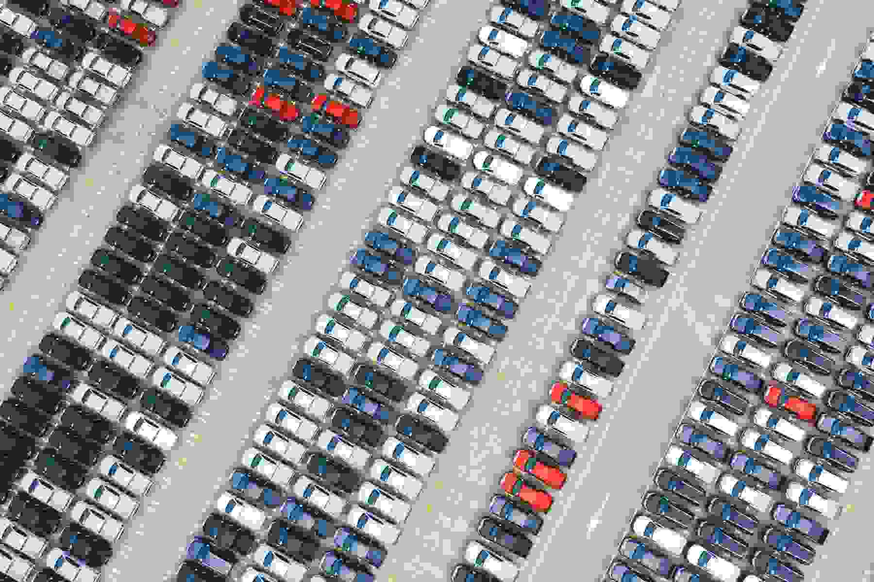 Airport terminal parking lot.