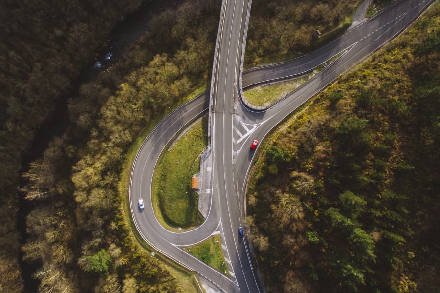 Crossroad from above