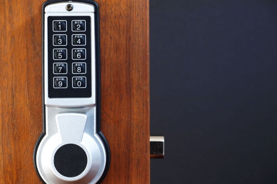 smart lock on door