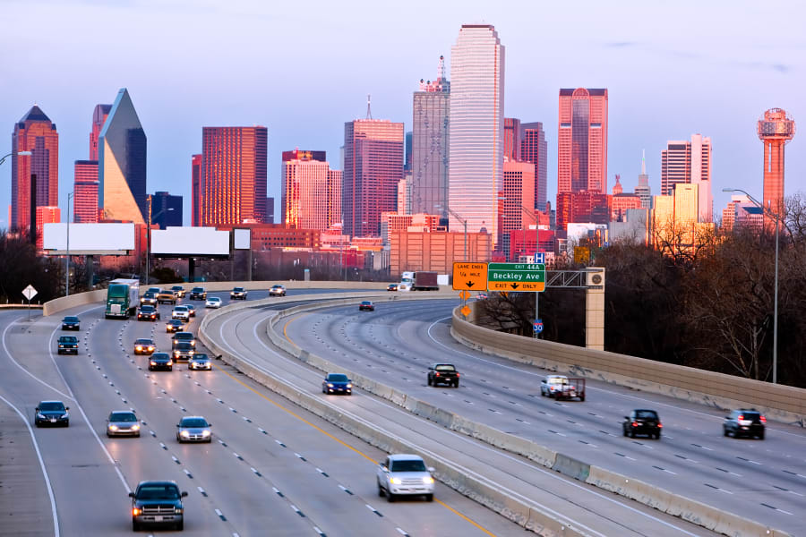 highway entering city