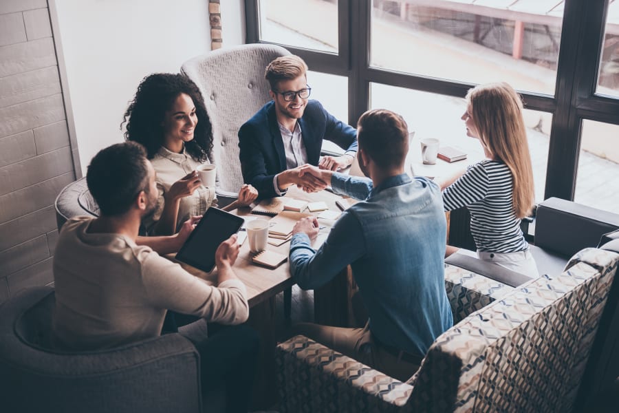 Young adults sharing a meal