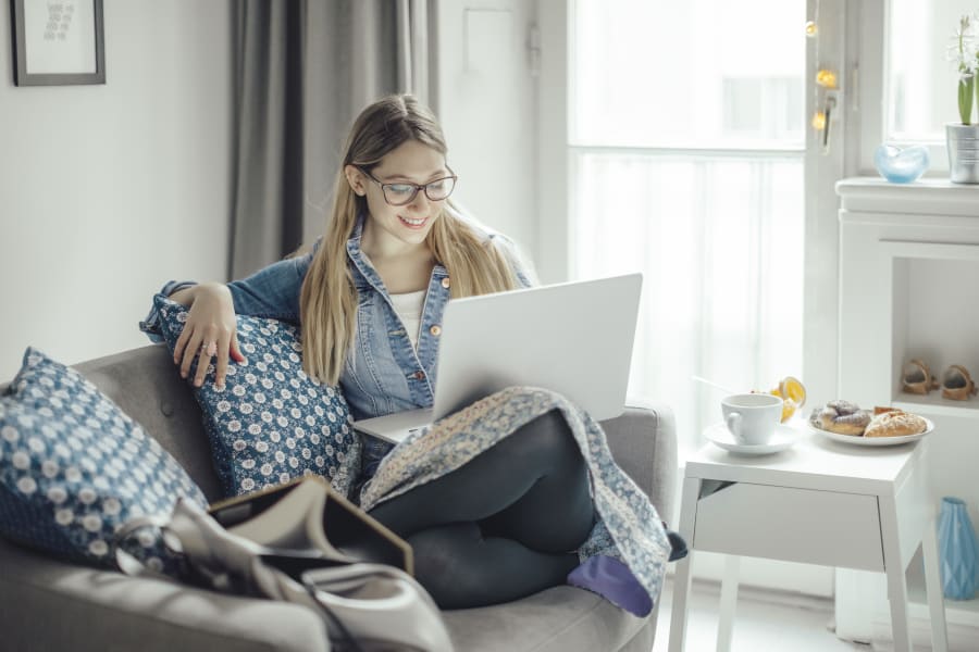 Young woman at home