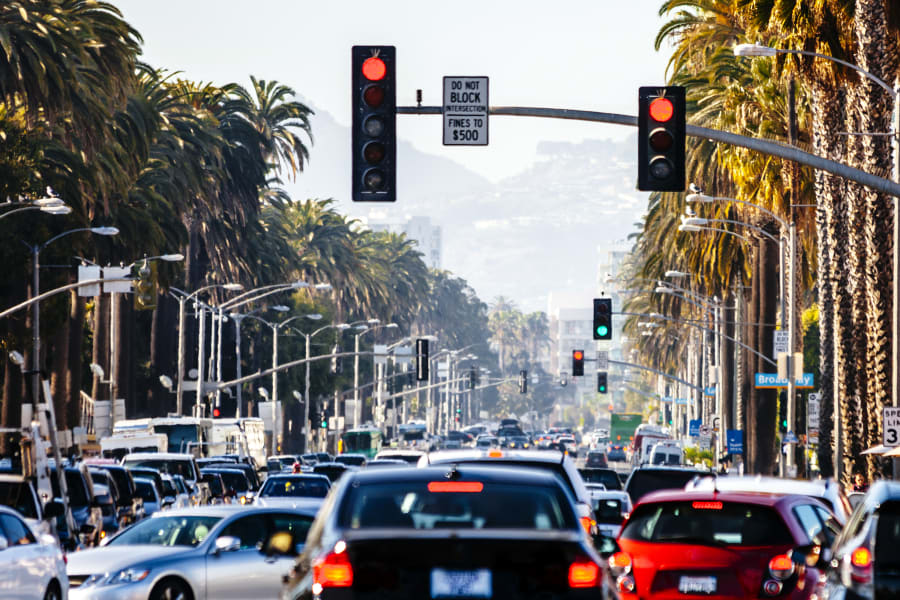 Roadway at rush hour