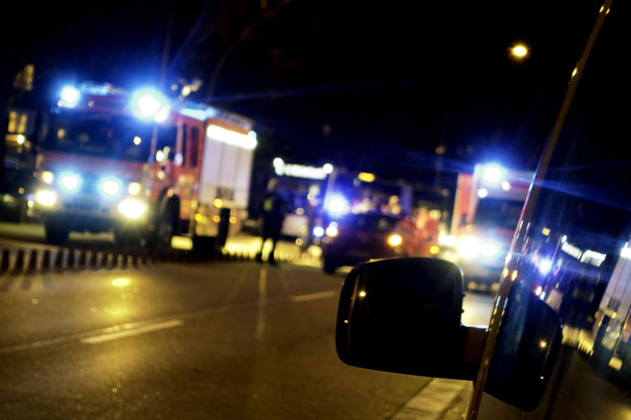 Ambulance in traffic.