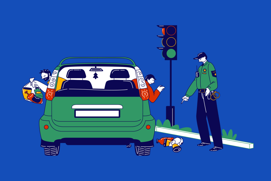 driver getting pulled over for violation