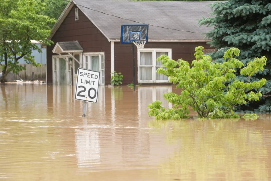 A flooded home in Indiana.