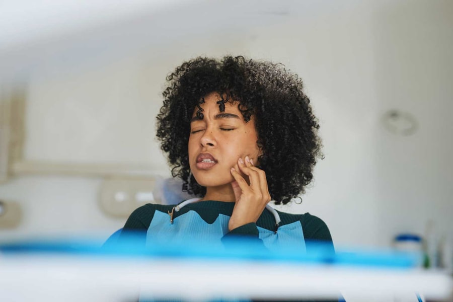 woman waiting for a root canal