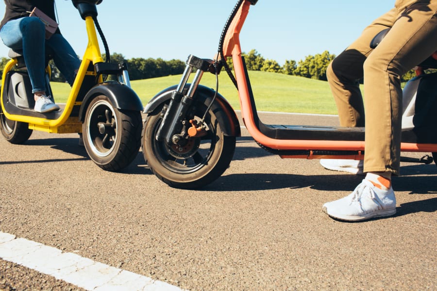 friends on mopeds