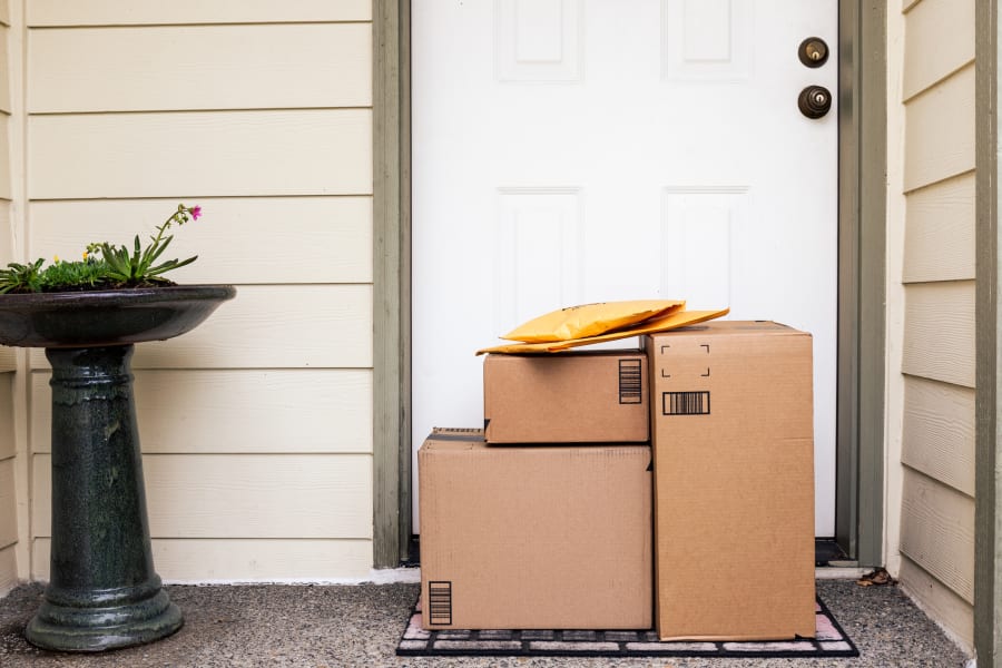 Packages by the front door