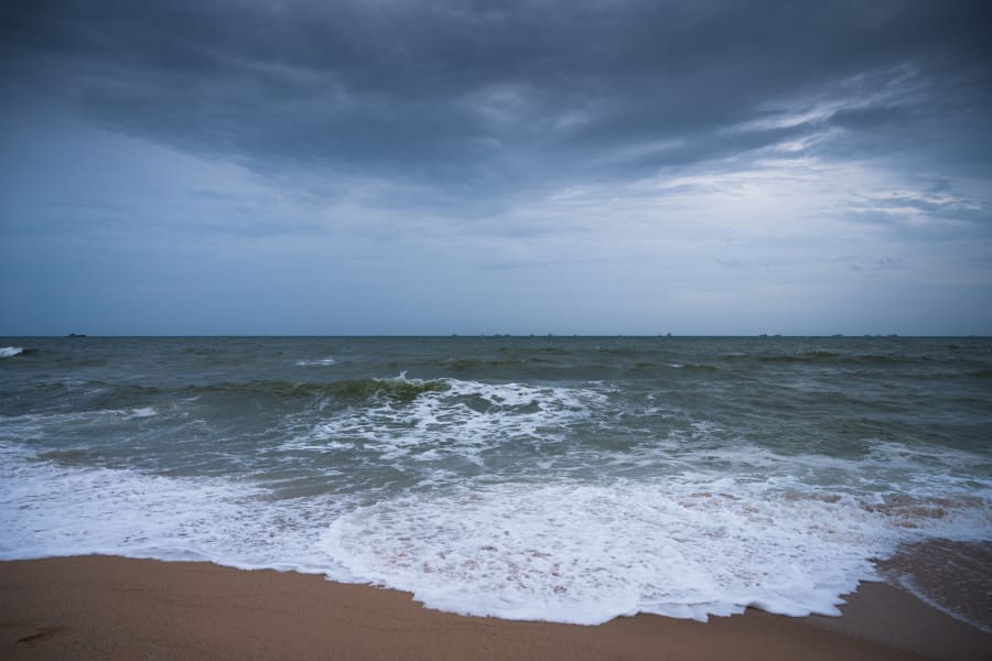 A stormy beach
