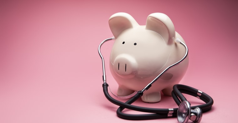 A piggybank and a stethoscope