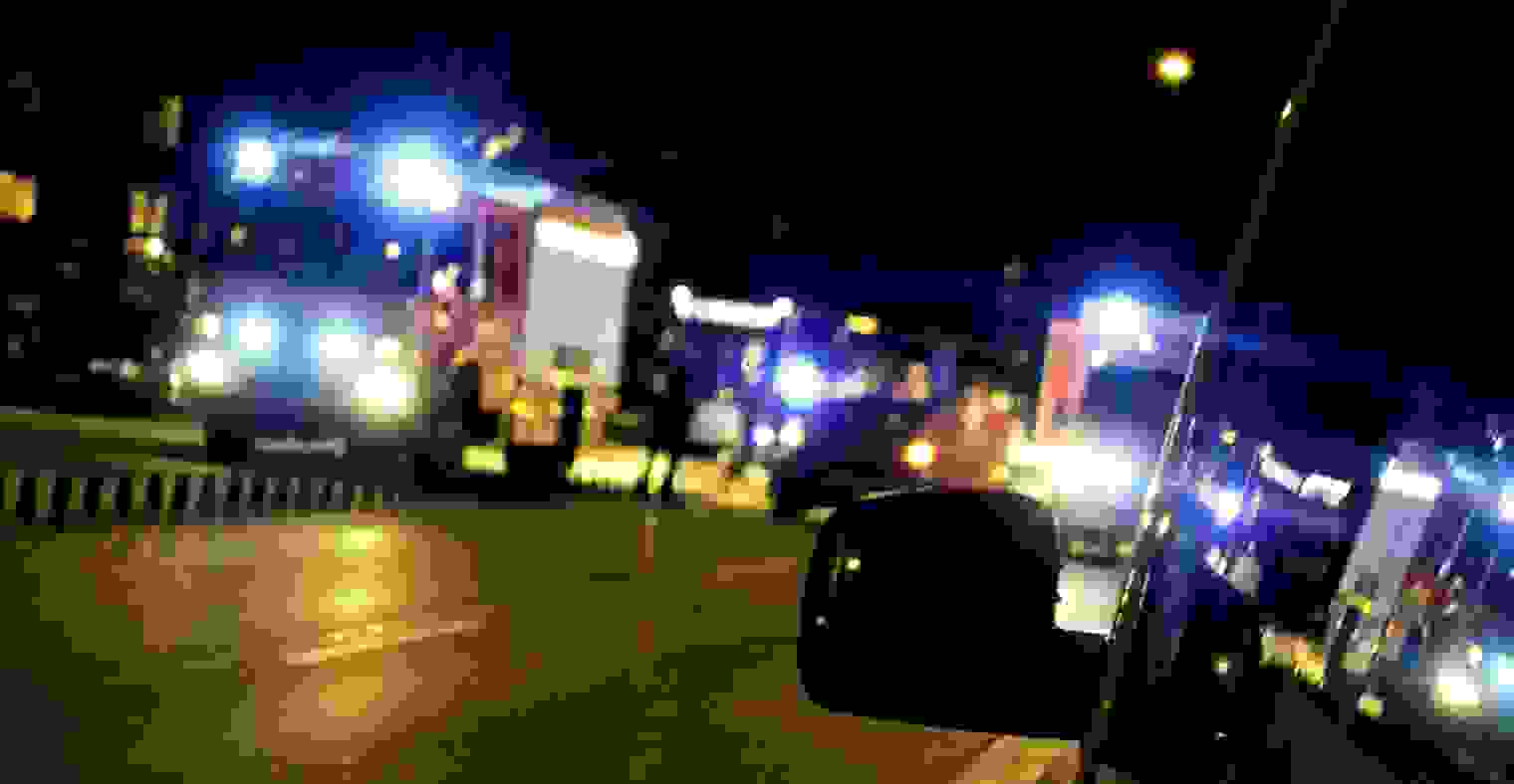 Ambulance in traffic.