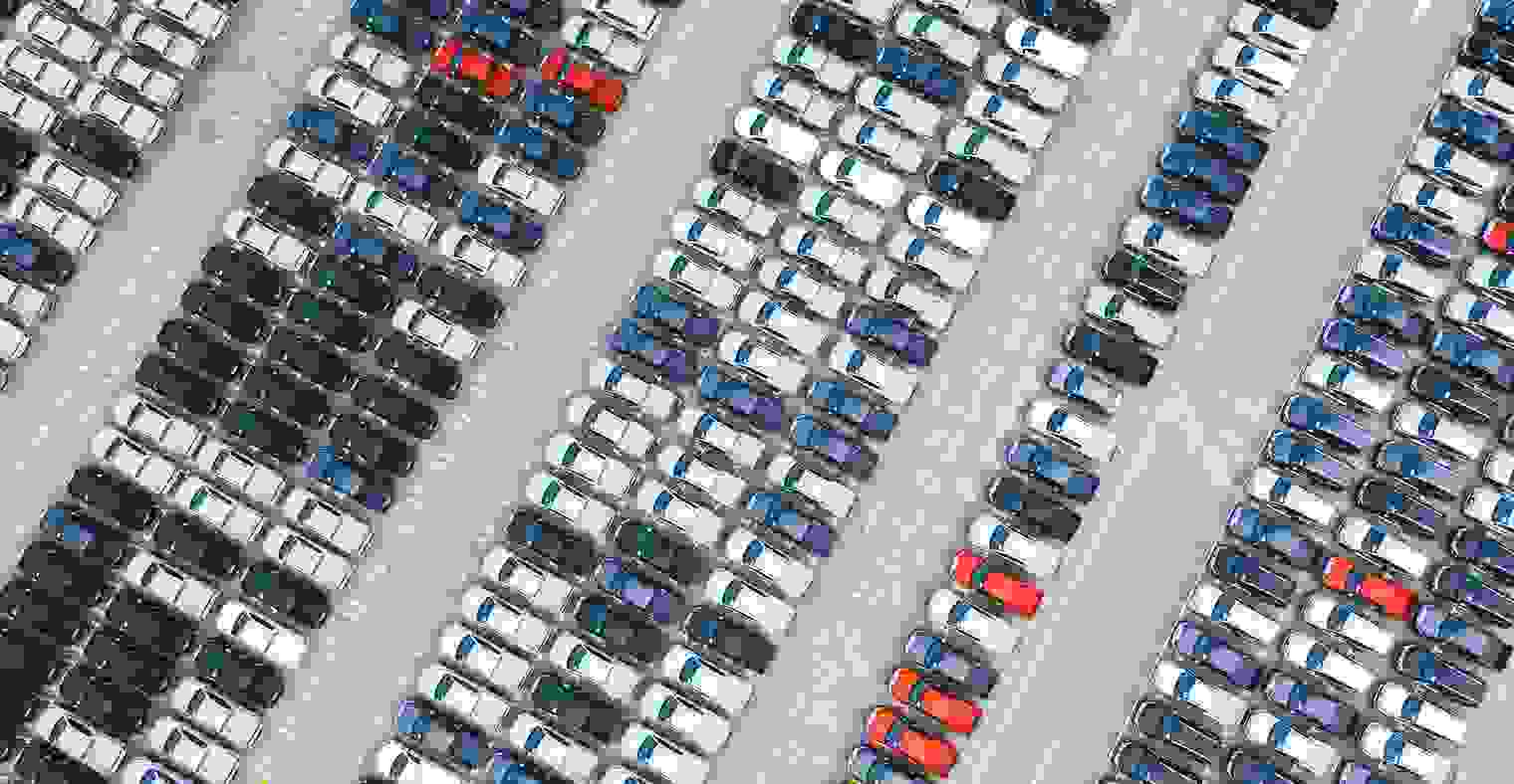 Airport terminal parking lot.
