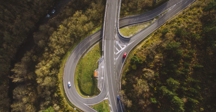 Crossroad from above