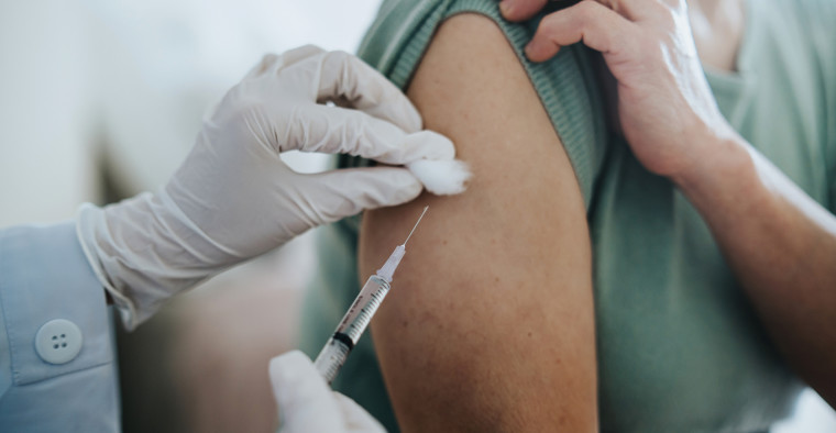 A person gets a shot in the arm