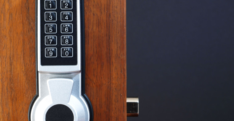 smart lock on door
