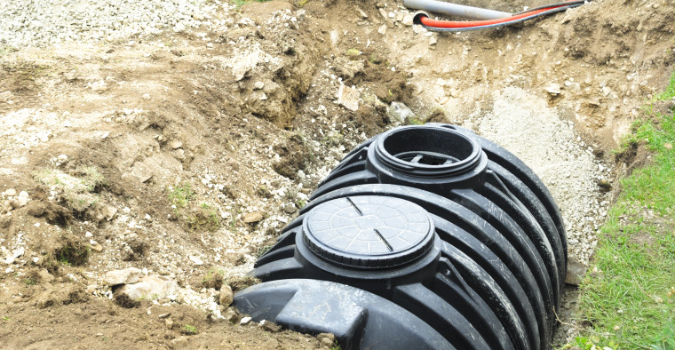 septic tank in ground