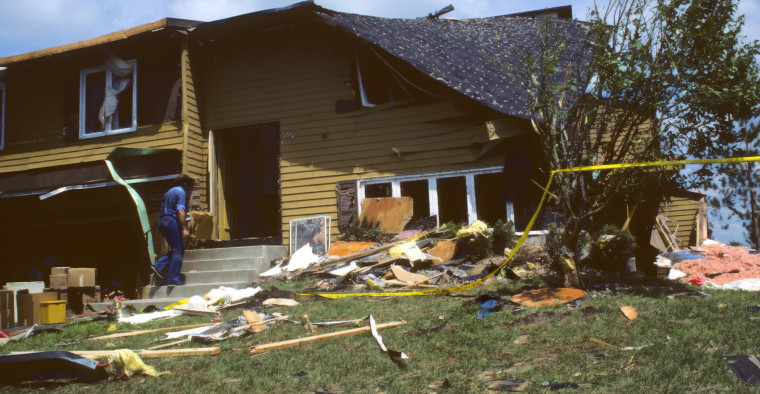 home yard after storm