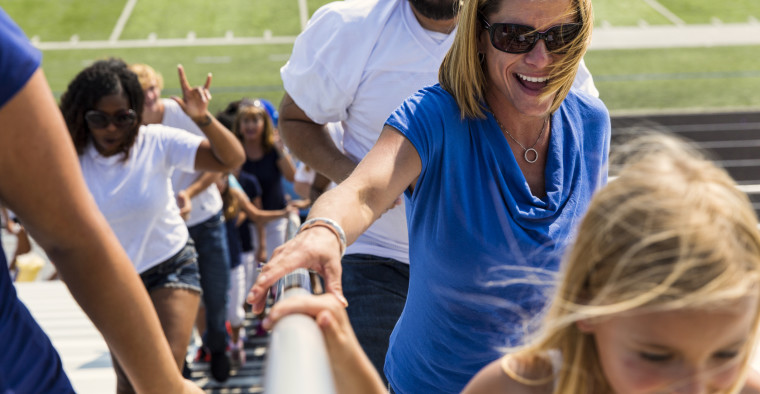 Family at a football game