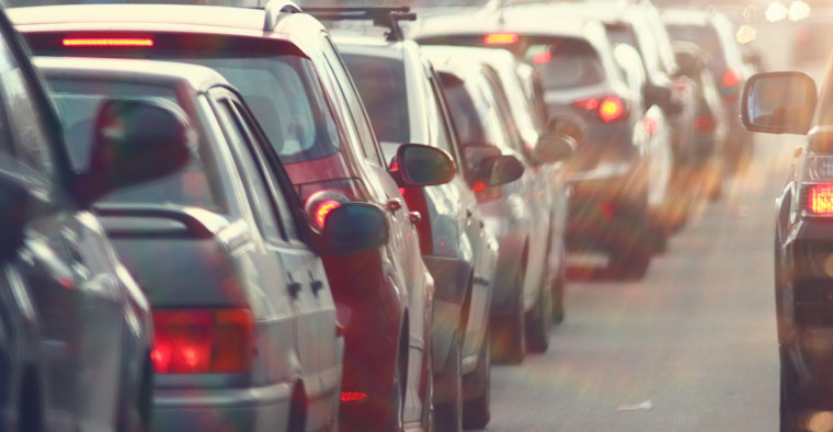Traffic jams in the city.