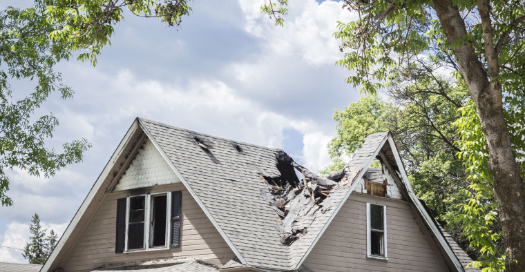 house roof with leak
