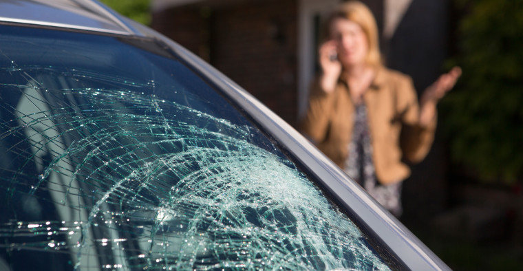 shattered car windshield