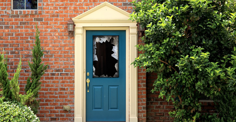 home with smashed front door