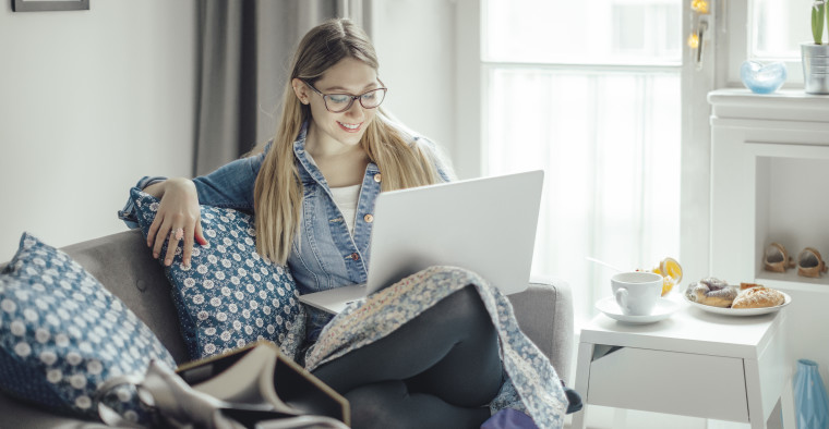 Young woman at home