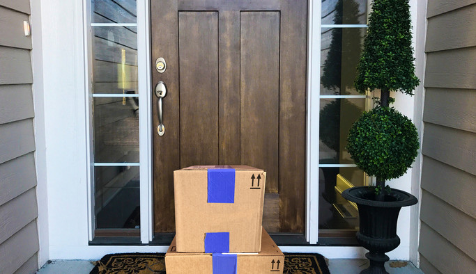 Packages waiting on the front porch